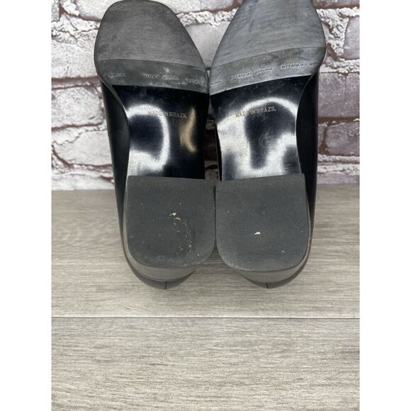 Rockport Black Leather Square Toe Casual Heel Shoes Women Sz 8.5M US/39EU Brazil - Picture 6 of 16